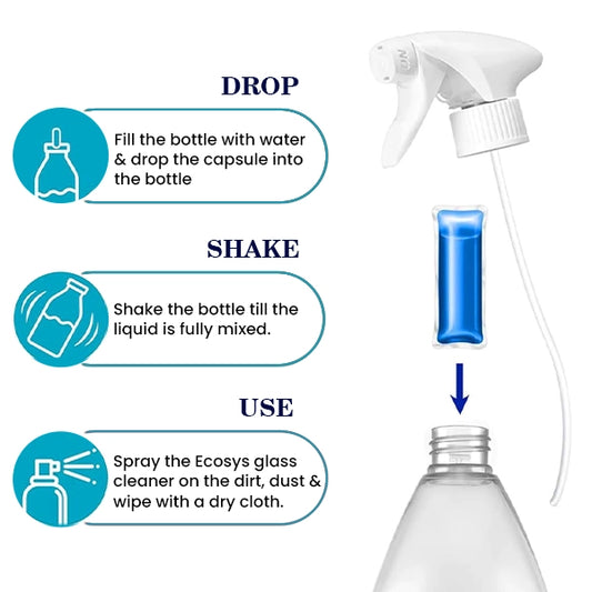 Ecosys Glass Cleaner | 2X More Shine | Streak-free Shine