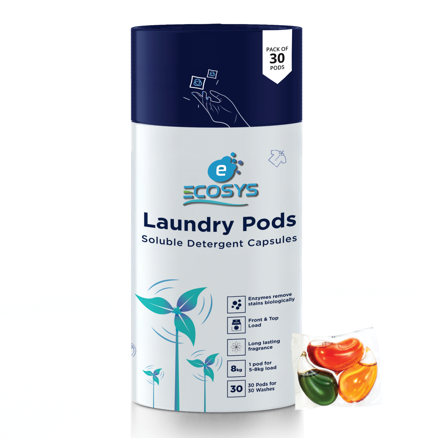 Ecofriendly Laundry Pods – All-in-1 Stain Removal, Brightening, Softening & Fresh Aroma