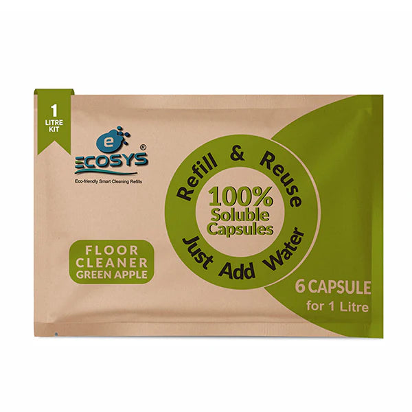 This is a chemical free floor cleaner green apple 1L refill pack by Ecosys