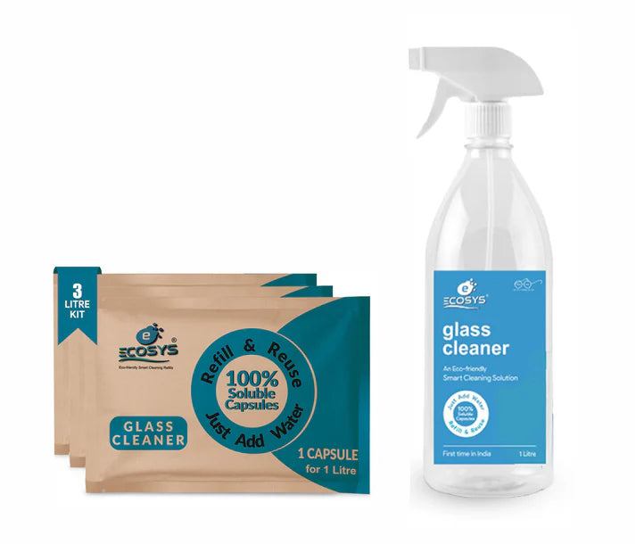this is the image of glass cleaner 2 liter refill pack with spray bottle