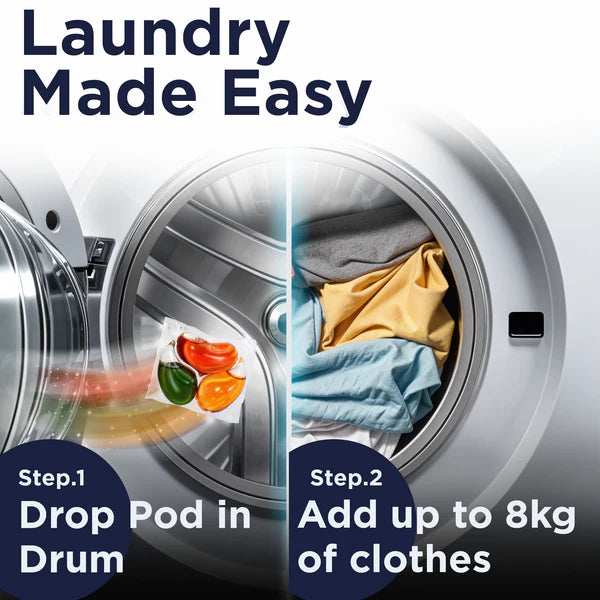 Ecofriendly Laundry Pods – All-in-1 Stain Removal, Brightening, Softening & Fresh Aroma