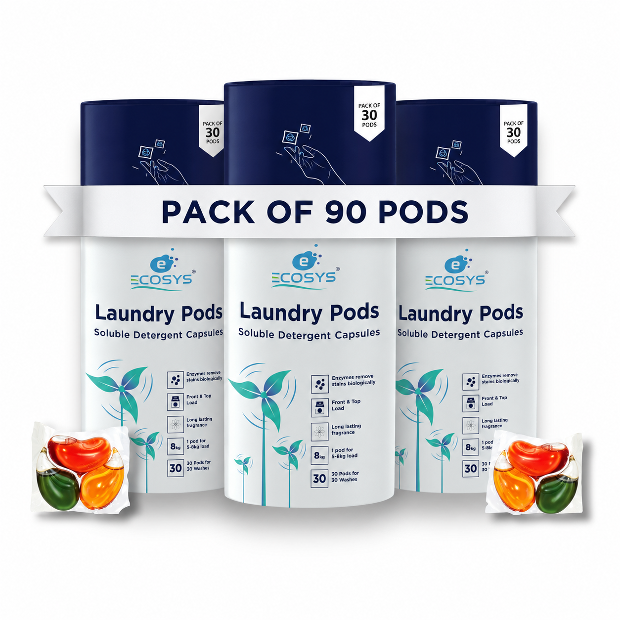 Laundry Pods – All-in-1 Stain Removal, Brightening, Softening & Fresh Aroma