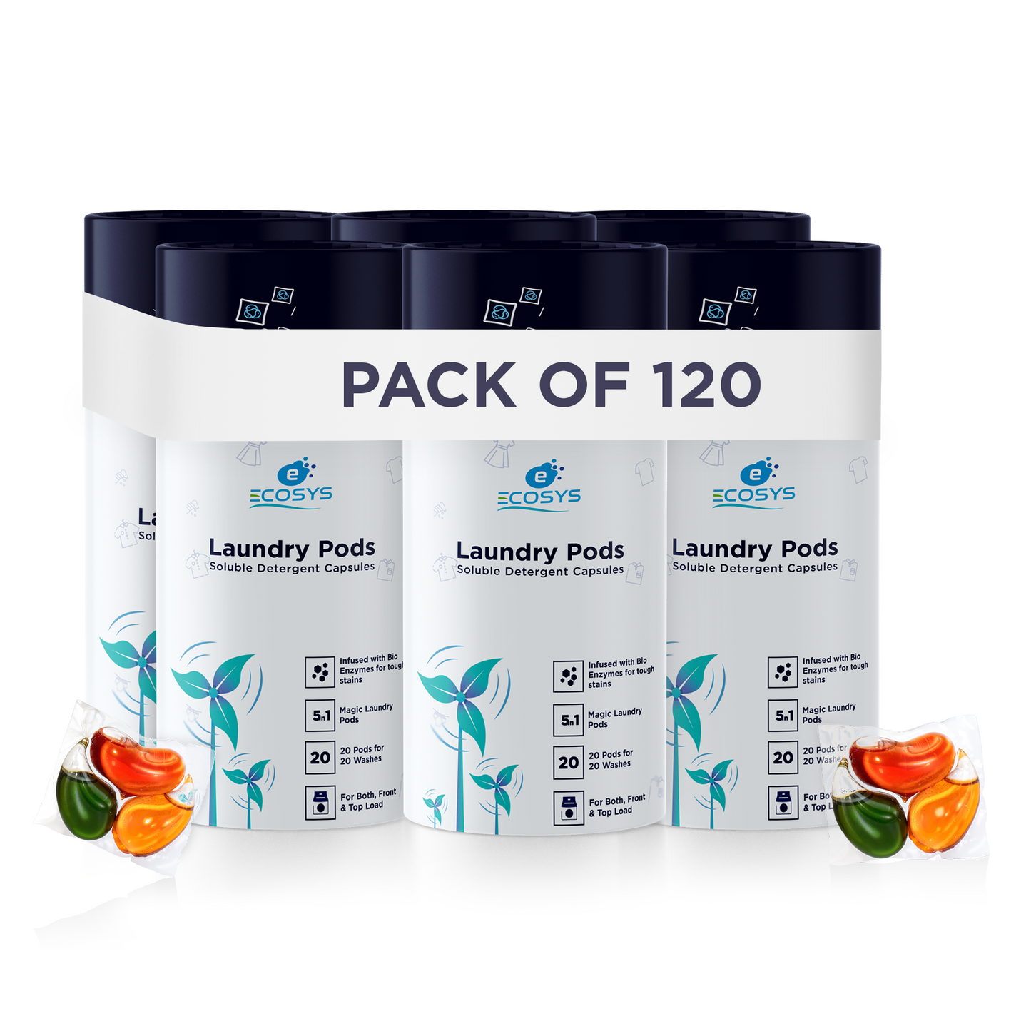 Ecofriendly Laundry Pods – All-in-1 Stain Removal, Brightening, Softening & Fresh Aroma