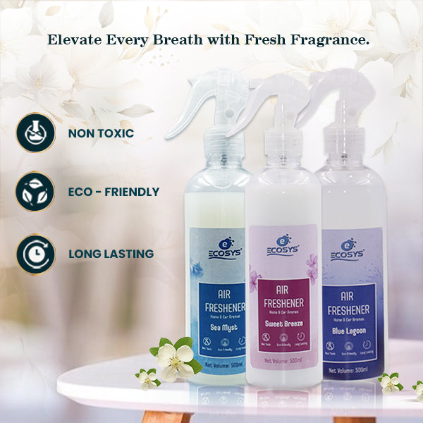 Ecosys Air Freshener |Sea Myst | Sweet Breeze| Blue Lagoon |Long lasting | Non Toxic