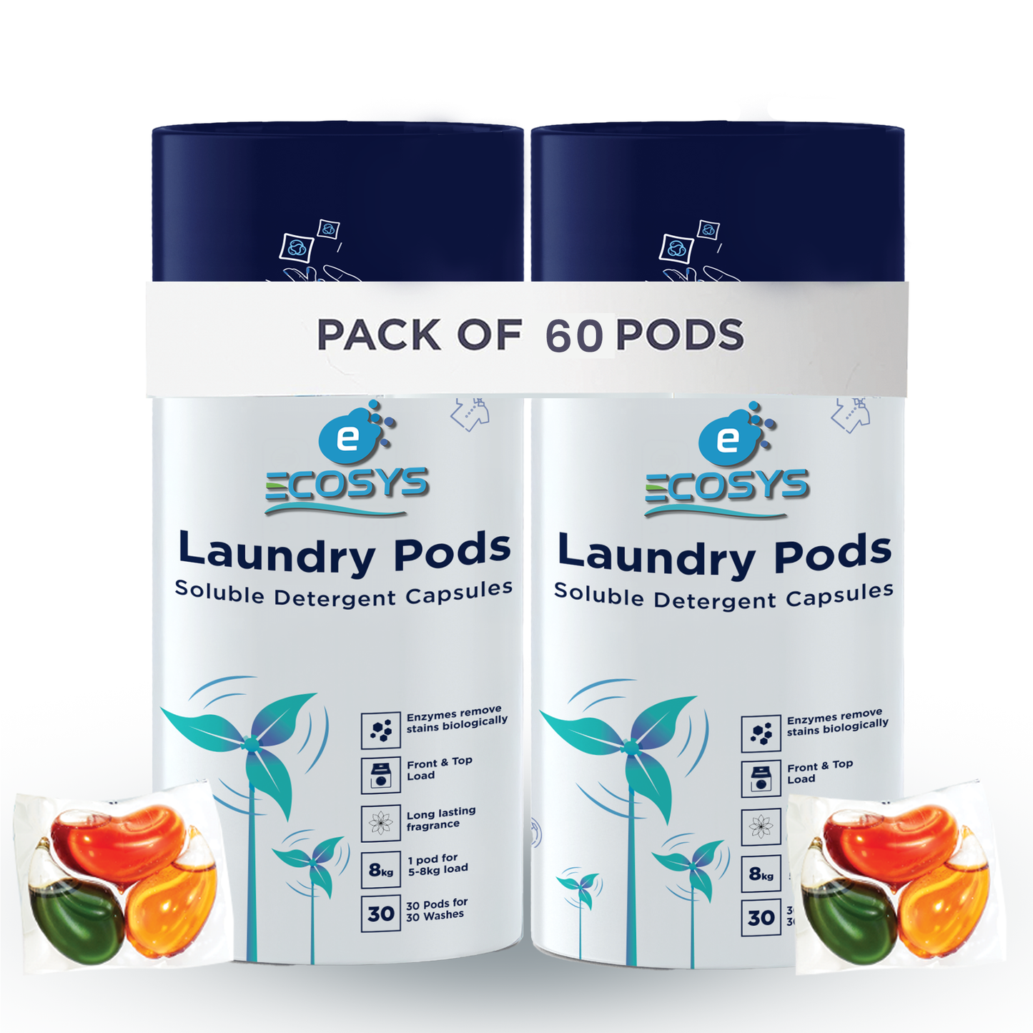 Ecofriendly Laundry Pods – All-in-1 Stain Removal, Brightening, Softening & Fresh Aroma