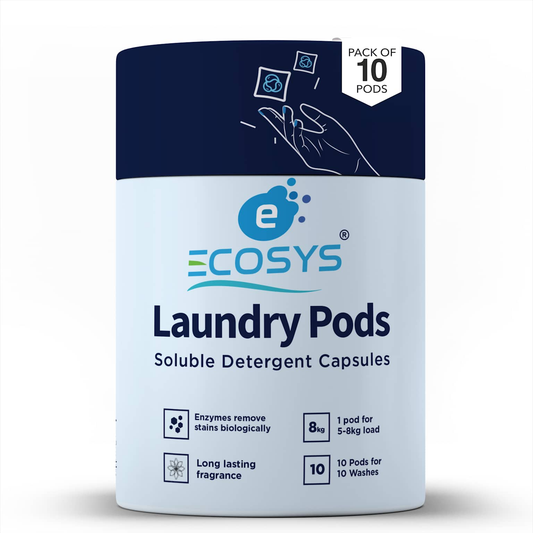 Ecofriendly Laundry Pods – All-in-1 Stain Removal, Brightening, Softening & Fresh Aroma – Pack of 10